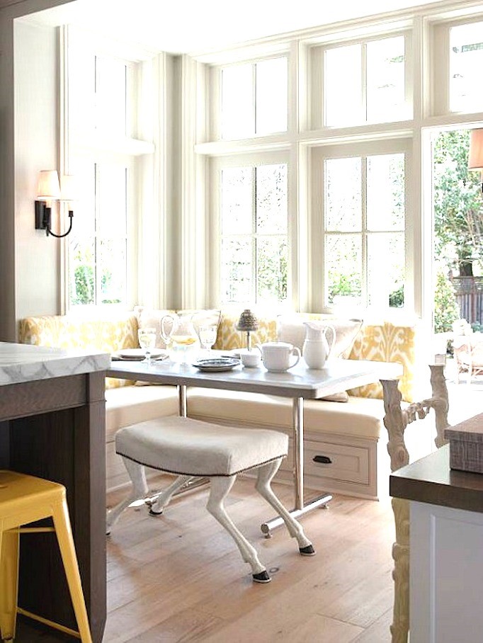 becki Owens B and A breakfast nook yellow