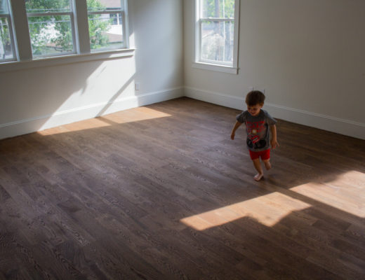 white oak, solid wood floors, custom home