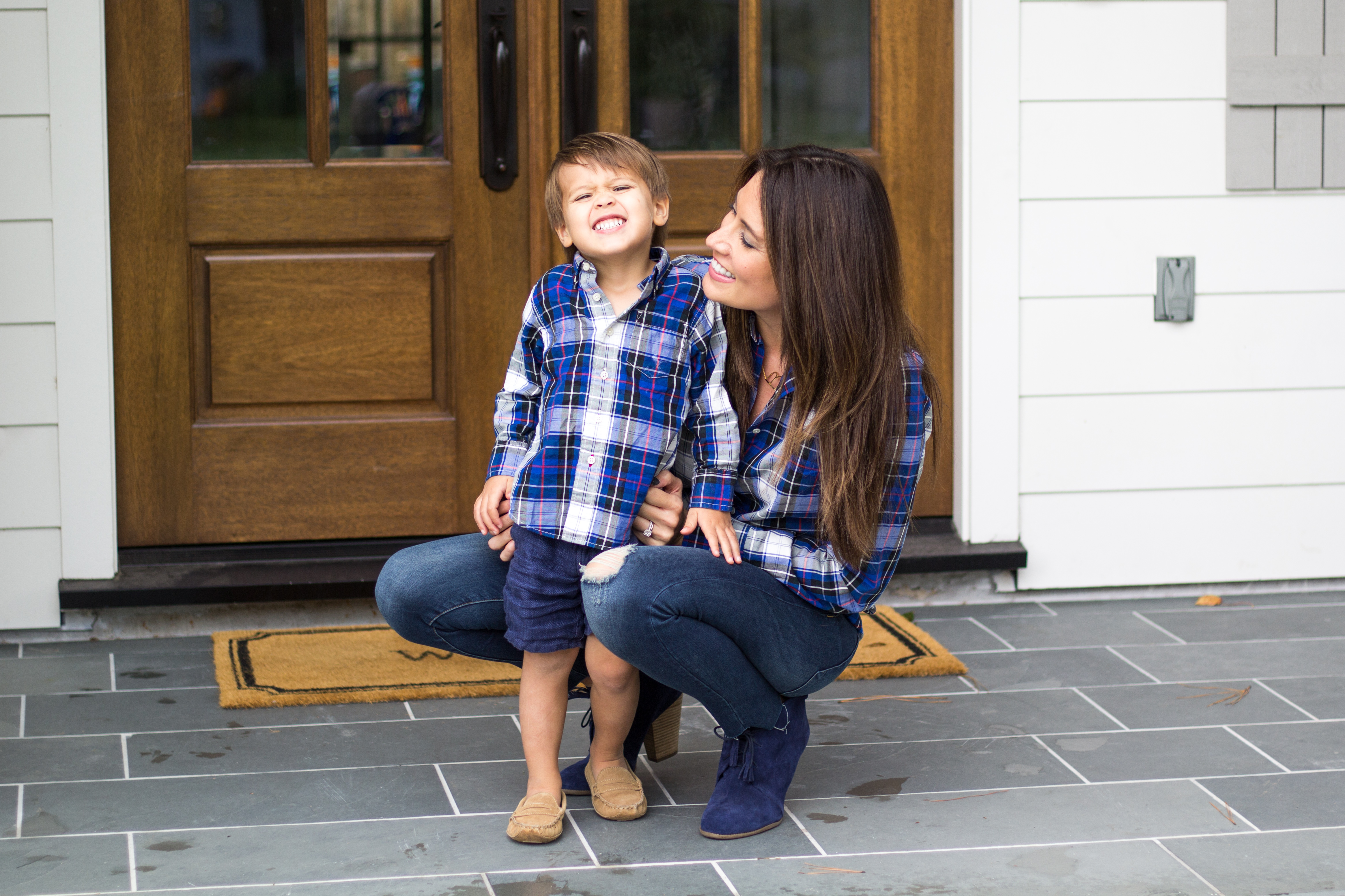 jcrew plaid, mom and mini, mom and toddler