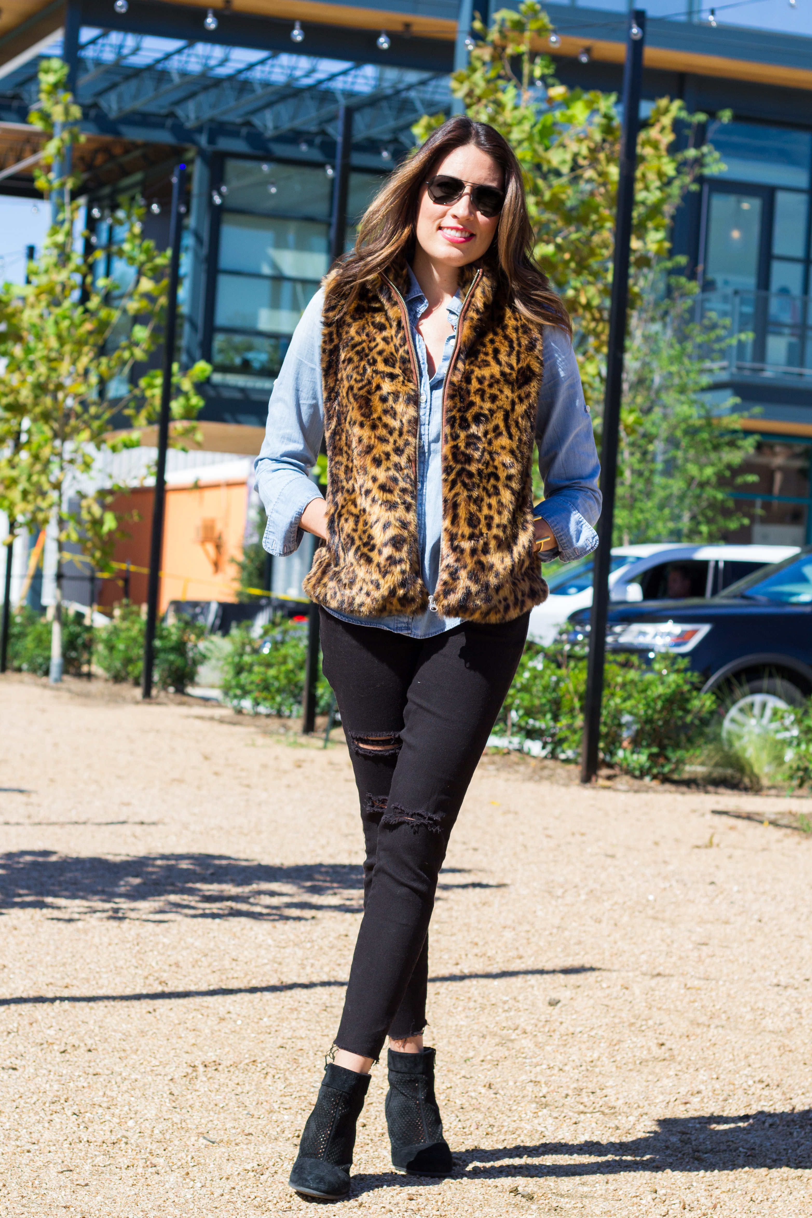 Leopard faux clearance fur vest