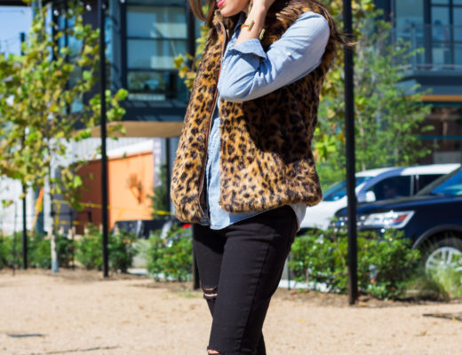jcrew faux fur vest, leopard, fall style