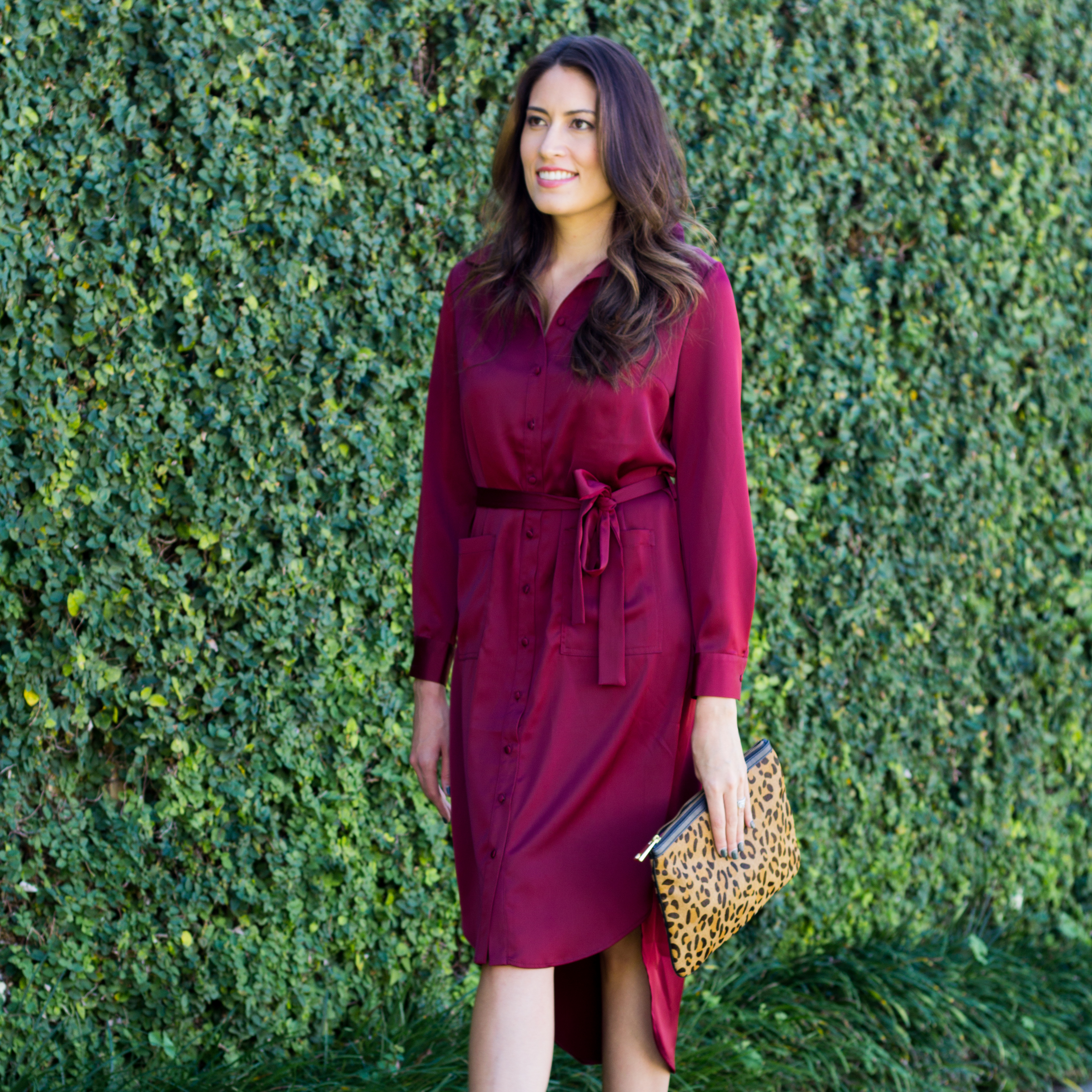 rachel parcell dress, burgundy shirt dress